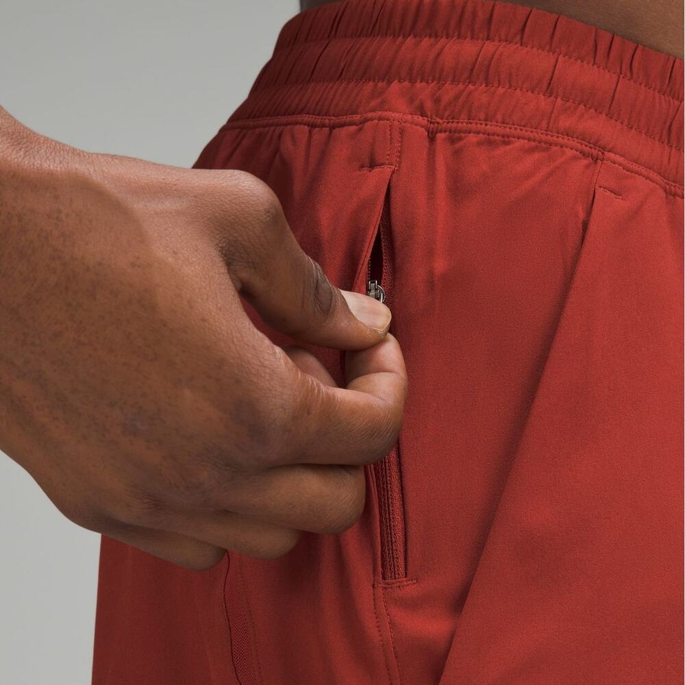 Lululemon Pace Breaker Linerless Short Workout Large M7AQES Terra Orange Red EUC - Picture 6 of 16